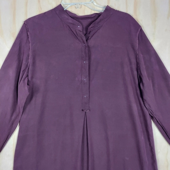 J. Jill Purple Button-Up Shirt Dress, Sz L - Picture 7 of 8